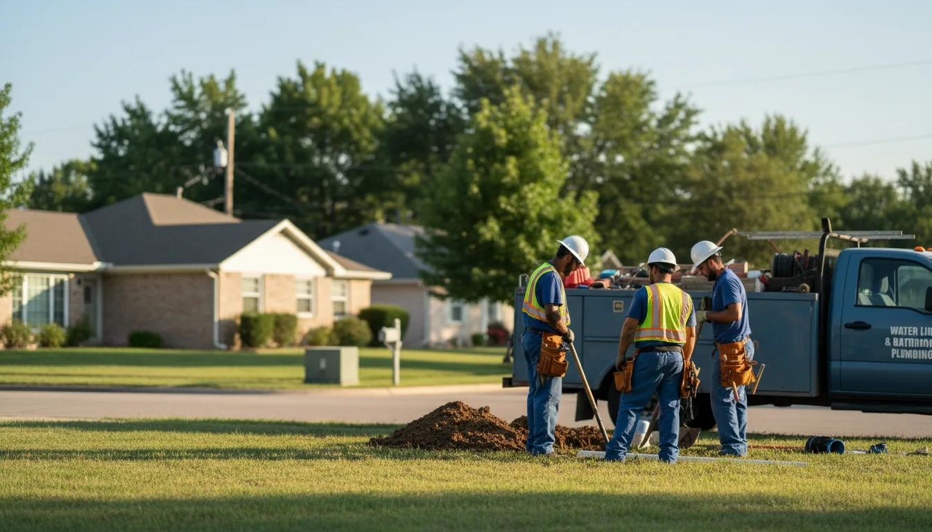 Residential water line and bathroom plumbing service in Mertzon, TX